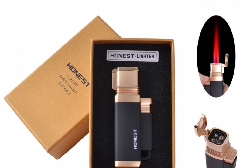 3883-3 Зажигалка для сигар в подарочной упаковке Honest (Турбо пламя) (шт.)