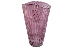 591-335 Ваза скляна Art, 30см, колір - фіолетовий
