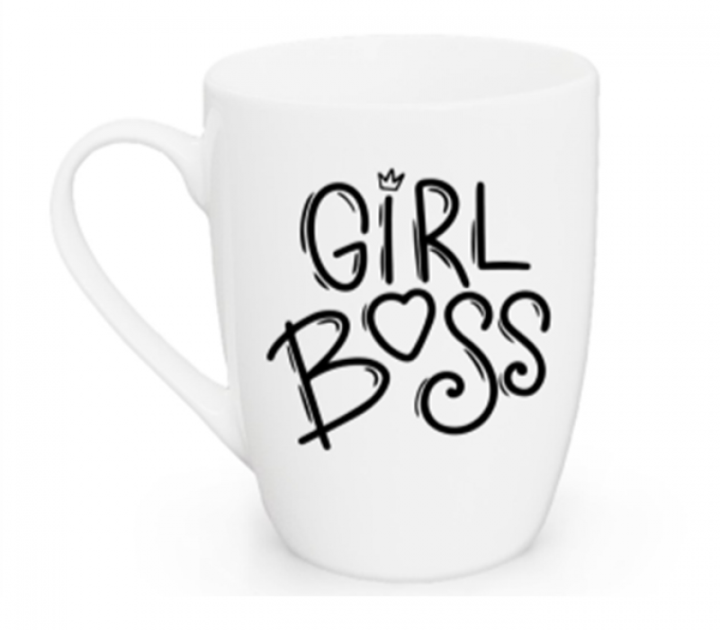 1797 Чашка 360 мл Girl boss black капучіно  + подарункова  коробка