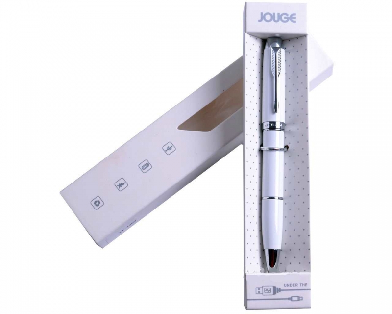 4499 Подарочная USB зажигалка-ручка белая