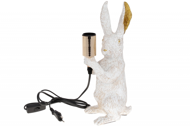 232-720 Лампа настольная 36см с декоративным основанием Кролик, цвет - белый