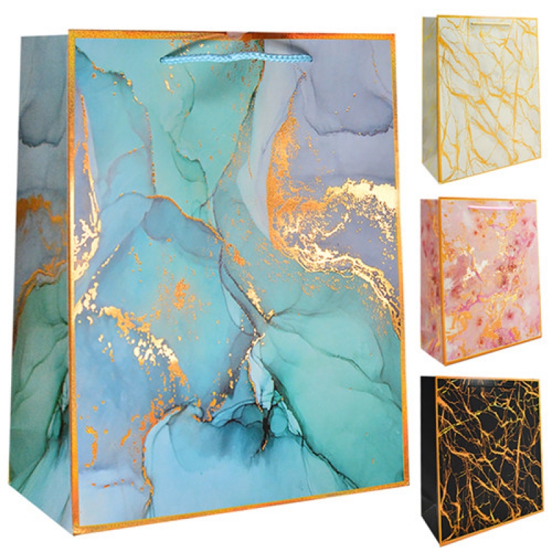 Пакет подарочный бумажный S Golden marble 18*23*8см ST01627-S