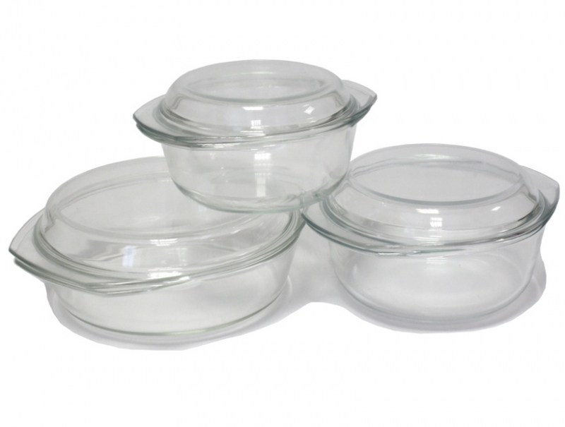 4129/4125/4126 Набір каструль 3шт скло ж / ін. в н-ре 2,0л; 1,5л; 1,0л (шт.)