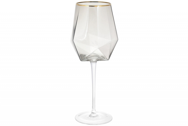 579-221 Келих для червоного вина із золотим кантом Clio, 670мл, колір - димчастий сірий / 4
