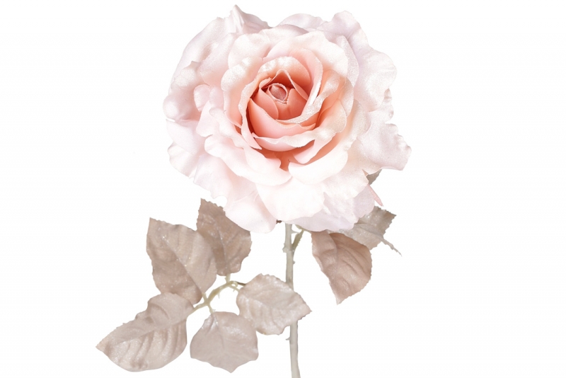 709-395 Декоративный цветок  Роза, 68см, цвет - светло-розовый