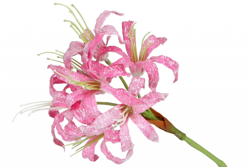 709-442 Декоративный цветок Лилия Нерина, 56см, цвет - розовый