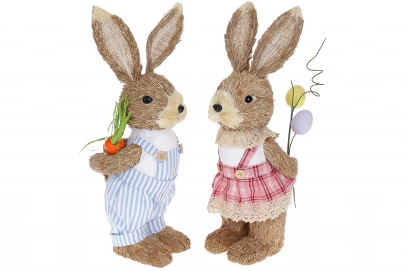 NY27-930 Декоративная пасхальная фигура Кролик и Зайка, 40см