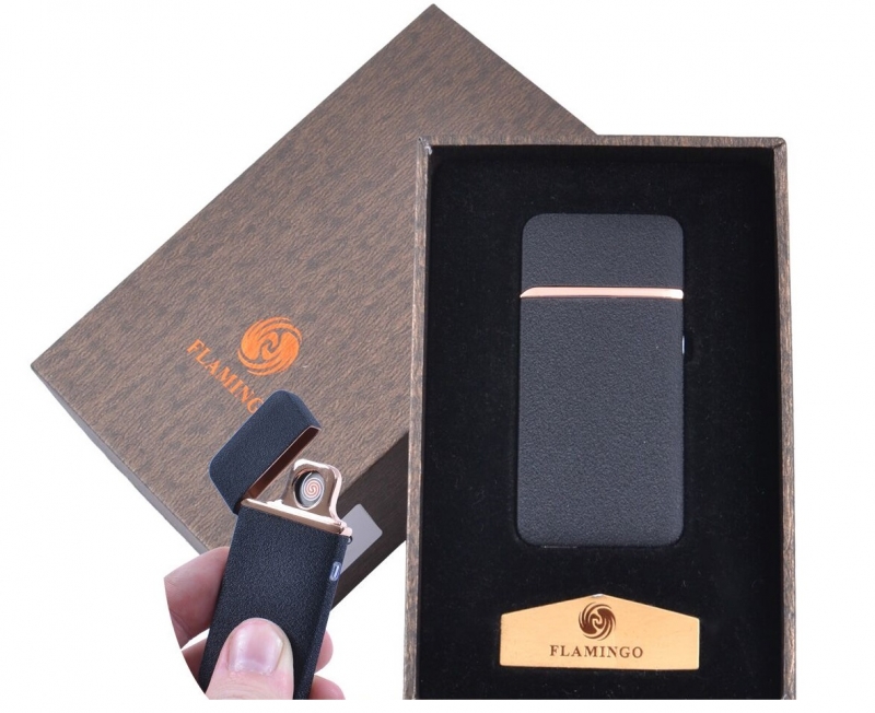 4880-4 USB зажигалка в подарочной упаковке Flamingo (Двухсторонняя спираль накаливания) №XT-4880-4