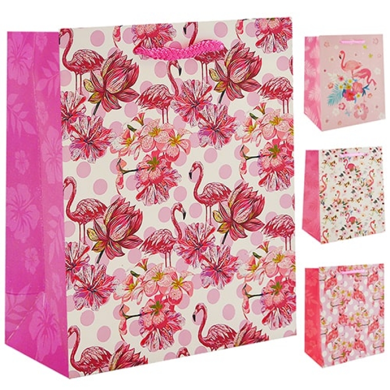 Пакет подарунковий паперовий S Pink flamingo 18*23*8см TL00050-S 