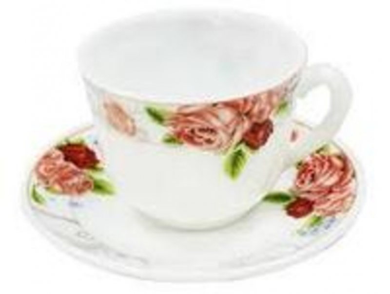 CS-12A 1071 Набір чайний 12пр склокераміка Рожева троянда (шт.)