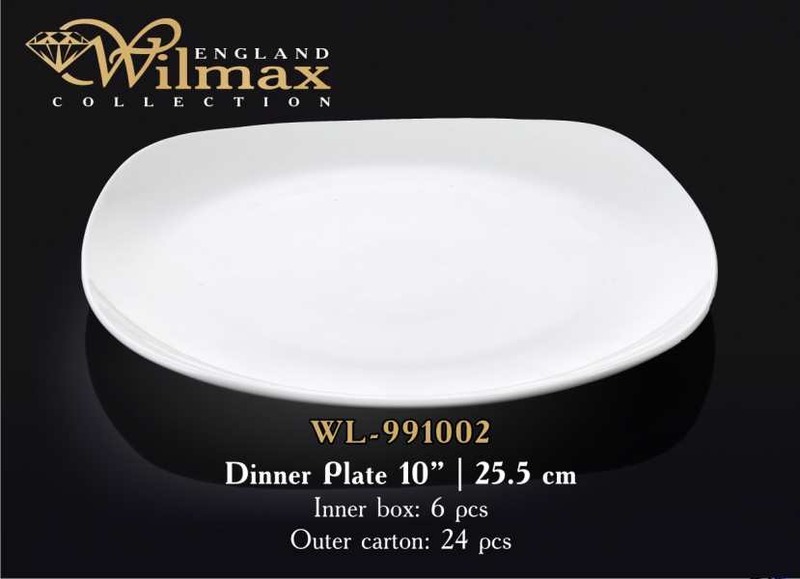 991002 Wilmax. Тарілка обідня квадр. 25,5см (шт.)