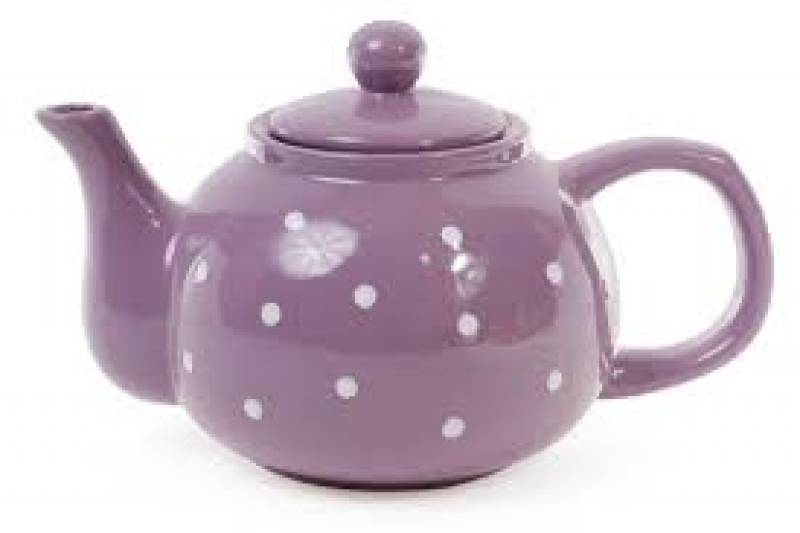 593-219 Чайник 1000мл, цвет - фиолетовый в белый горошек (шт.)