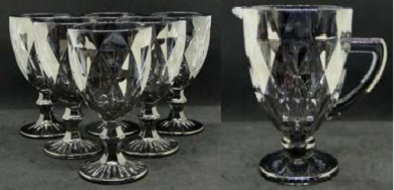 07204 Набор фужеров 6шт 300мл + Графин 1л  Зеркальный Изумруд графит, DV-07204DL/BH (шт.)