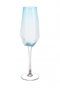 Бокал-шампанское Голубой бриллиант 350 мл, УП4, XD01