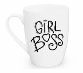1799 Чашка 360 мл Girl boss black капучіно  + подарункова  коробка