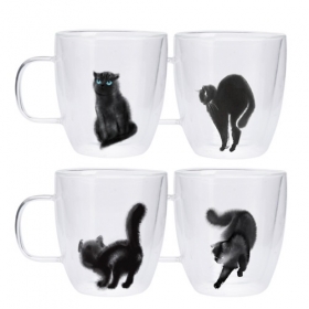 201-21 Чашка с двойной стенкой 400мл Black cat
