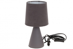 242-180 Лампа настольная 25см с фарфоровым основанием и тканевым абажуром, цвет - серый