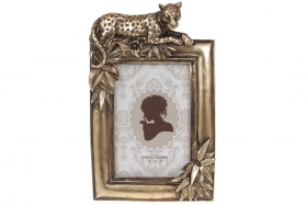 450-212 Рамка для фото прямоугольная Леопард, 24см, цвет - бронзовый, размер фото - 10*15см