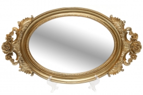 450-918 Поднос овальный с зеркальной поверхностью, 41.5см, цвет - золото