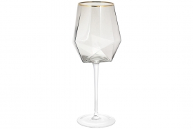 579-221 Бокал для красного вина с золотым кантом Clio, 670мл, цвет - дымчатый серый/4