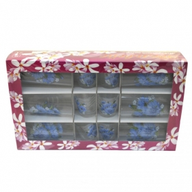 8260 Набор Эдельвейс- 6 стаканов 230 гр+6 стопок 50гр -Цветы (шт.)