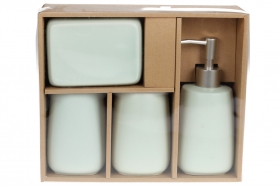851-259 Набір для ванної Пастель: дозатор, підставка для зубних щіток, склянка, мильниця 