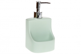 851-287 Дозатор для жидкого мыла (средства для мытья посуды) 400мл с местом для губки, цвет - зеленый