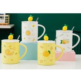 88511 Чашка с крышкой и ложкой Lemon 400мл R88511