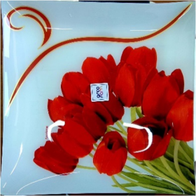 149 Arcofam квадрат Набір тарілок 7пр. Тюльпани на білому